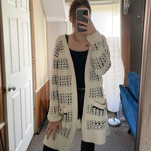 Black and White chunky cardigan